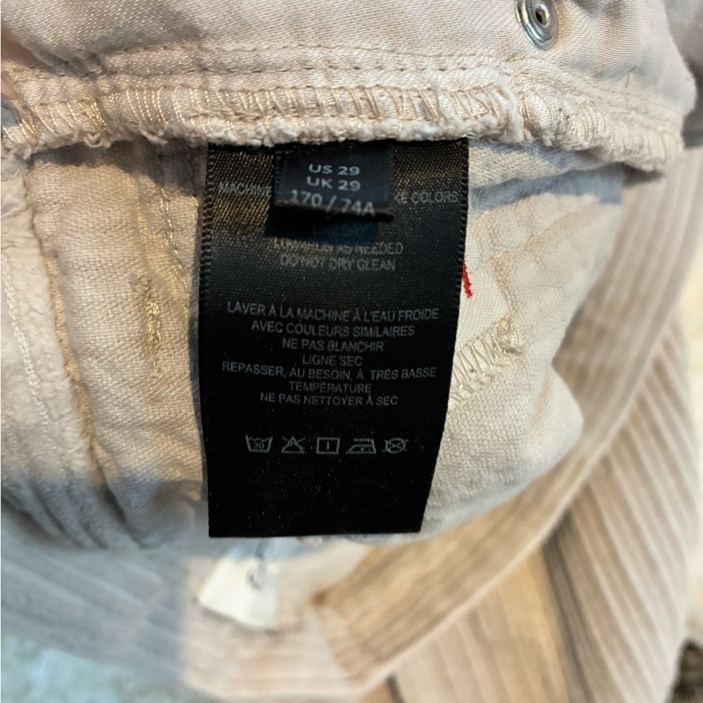 BDG Beige Corduroy Straight Leg High Rise Pants Size 29 Urban Outfitters - Picture 7 of 7